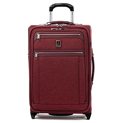 Travelpro Platinum Elite Softside Expandable Carry on Luggage, 2 Wheel Upright Suitcase, USB Port, Men and Women, Bordeaux, Carry On 22-Inch