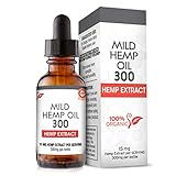 Absolute Nutrition Mild Hemp Oil 300mg - 100% Organic Hemp Drops - Rich in Omega Fatty Acids 3 6 9 - Grown and Made in USA - with MCT Oil