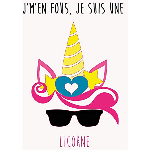 Animaux fantastiques affiche licorne à lunettes au style pop art