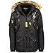 Produktbild Geographical Norway Agaros Men - Warmer Parka Mann Herbst Winter - Breiter Mantel Wasserdicht Wasserabweisend Kapuze - Warme Jacke Windbreaker Jacke Männer - (Schwarz L)