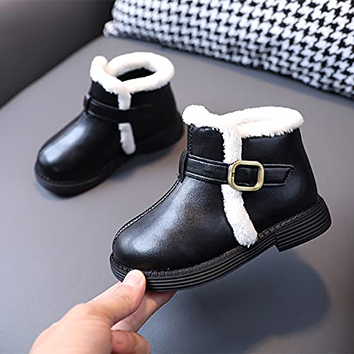Toddler Winter Shoes Little Girls Winter Boots Fleece Lined Warm Ankle Snow Boots Anti-Slip Comfort Dress Shoes3