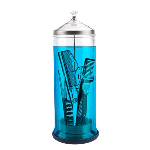 Disinfectant Jar for Nail, Manicure Disinfecting Jar Glass Container with Removable Basket for Barber Nail Pedicure Tools