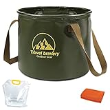 Falteimer Outdoor Faltschüssel Faltbarer Eimer Camping 10L Faltschüssel im trendigen Design Als Waschschüssel, Spülschüssel, Spülwanne, Angel Eimer für Spülen Kühlen