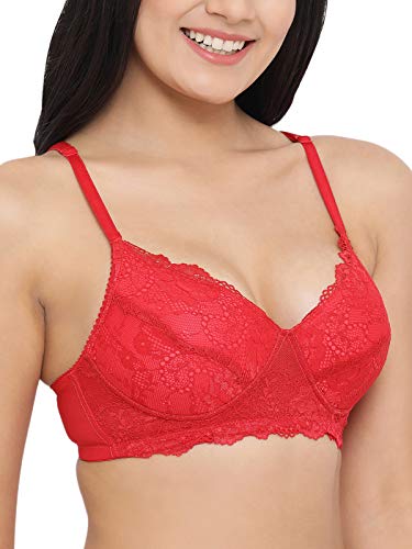 Image of Clovia Women's Net Lightly Padded Wire Free Full Cup Coverage Bra