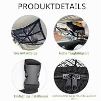 7WUNDERBAR Gepäcknetz Auto für Autodach, Aufbewahrung Decke, Camping Zubehör für Vier Dach Armlehnen, Van, SUV, 90 * 65cm (9-Stücke) – Ansicht 2