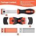 Ywmoml 3 Pack Razor Blade Scraper Set, Includes 30 Plastic & 30 Metal Blades, Multi-Purpose Tool for Glass, Cooktop, Sticker Removal, Paint & Gum Cleaning (Orange)