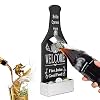 Bier flesopener voor wandmontage, vintage stijl bier gevormd flesopener met capcatcher, vintage bierflesopener van hout voor bar, keuken, feest, bierliefhebbers, cadeau (zwart)