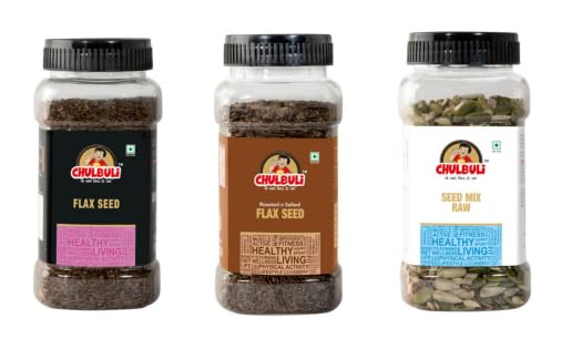 PP Chulbuli Seed Boost Trio Flax Roasted Flax Mix Combo | Superfood Snack for Smoothies Salads Oats Baking | Healthy Breakfast Gym Nutrition Diet | 3 x 200g