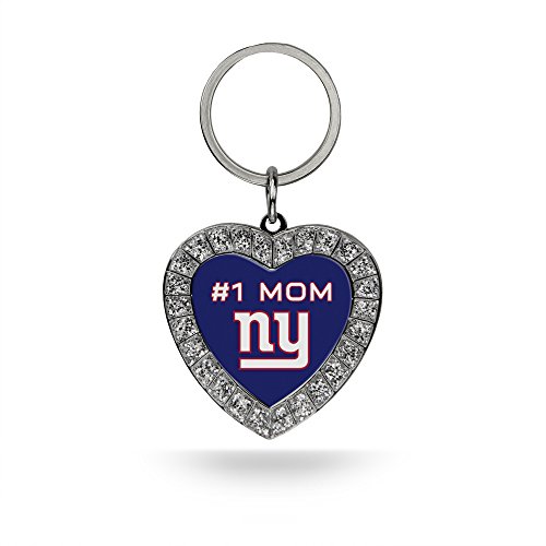 Image of Rico Industries NFL Football Rhinestone Heart Keychain - Great Accessory