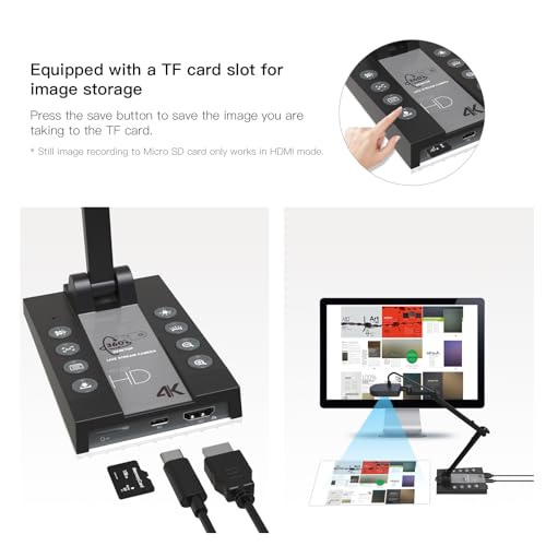 Cámara de documentos USB con luz LED regulable para clases virtuales fluidas 6