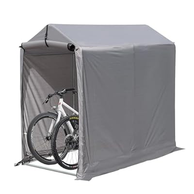 6x3 Ft Outdoor Storage Shed, Waterproof Portable Storage Shed Shelter with Roll-up Zipper Door & Ventilated Windows for Motorcycle, Bike, Tools