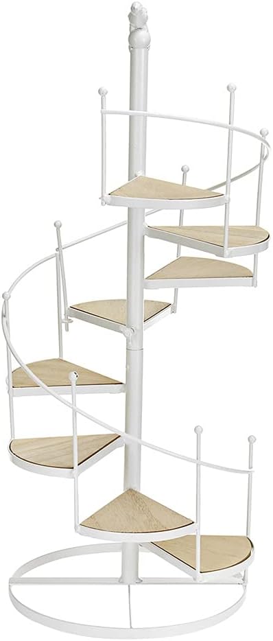 Rack Stand Plants Succulent Shelf 8 Layer Stair Shape Desktop Garden Flower Stand + Wood Plate(Onecolor)