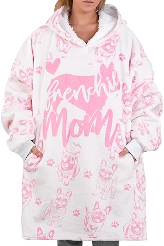 Couverture à capuche bouledogue français pour femme taille unique