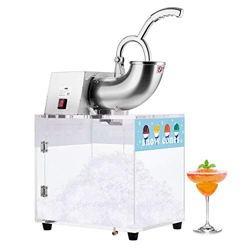 VIVOHOME Électrique Double Lames Commercial Broyeur À Glace Rasoir 440lbs / hr En Acier Inoxydable Cône À Neige Machine Machine avec Acrylique Boîte