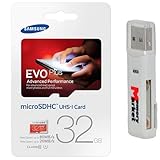 Samsung Evo Plus 32GB MicroSD HC Class 10 UHS-1 80mb/s Mobile Memory Card 32G MB-MC32D with USB 2.0...