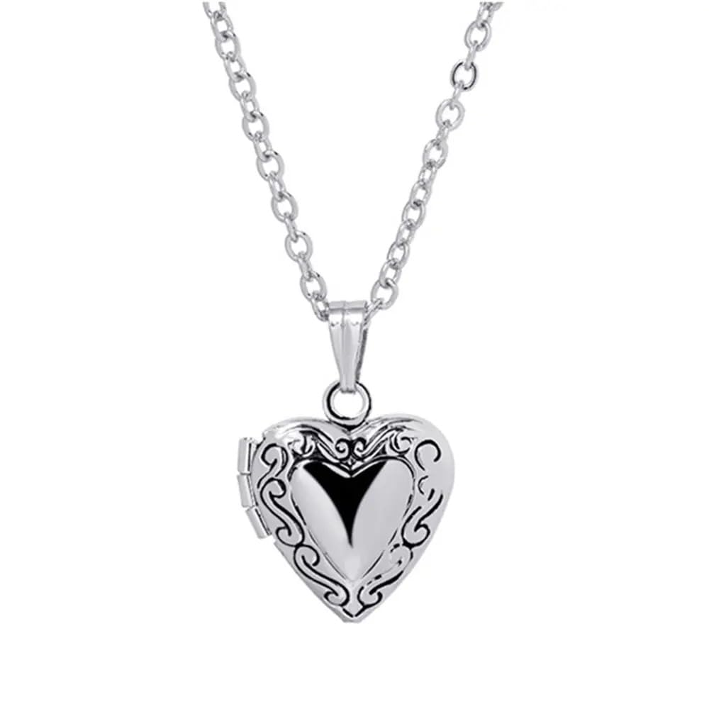 Collana con medaglione a cuore in argento sterling 925 da donna, collana con pendente a forma di foto, immagine che contiene immagini