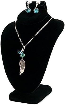 Combination Jewelry Display Bust 6-1/4" Black Velvet