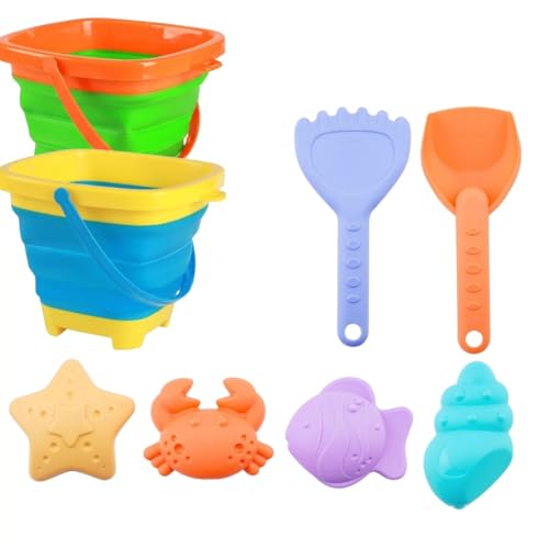 Jouets de plage pliables incassables en caoutchouc souple avec moules marins ludiques