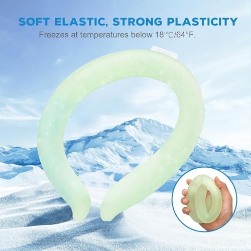 Cool Tube Wearable Cooling Neck Wraps for Summer Heat, Pink Neck Cooling Ring, Ice Cooling Neck Tube for Outdoor Indoor Hot Flashes. (Pink)