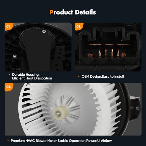 Image of OCPTY Blower Motor Fit Jeep Wrangler /Ram 1500 /Dodge Journey 2014-2020 /14-18 Ram 1500,2019-2022 Classic /2018 Jeep Wrangler JK AC Blower Motor Automotive Replacement 700308 68214892AB 68232369AA 3Pins