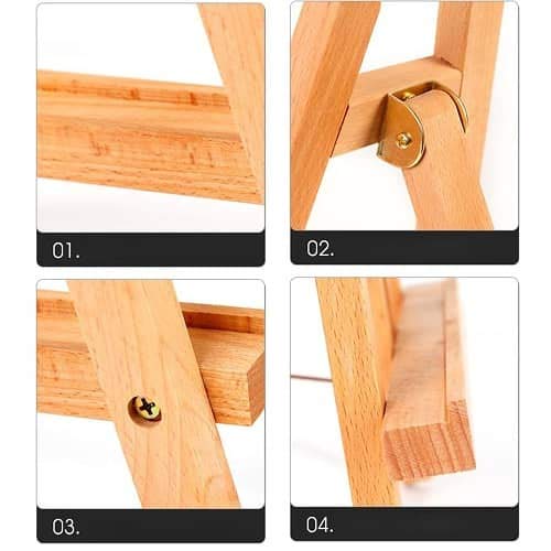 Miniatura 2 de Cablepelado Caballete De Mesa De Madera De Pino Mini Caballete De Pintura Apto Para Lienzos De Hasta 50 Cm