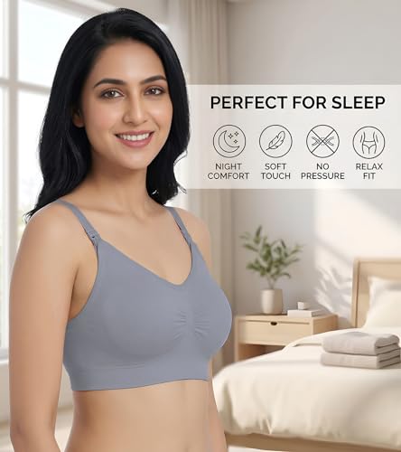 Image of DClub Comfort Revolution Seamless Bra -Easy lite Full-Coverage Wireless Everyday Bra with Soft Comfort with Removable Pad.