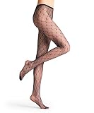 FALKE Damen Diamont Net Nachhaltiges Nylon transparent Gemustert 1 Stück Strumpfhose, Schwarz (Black 3009), M-L