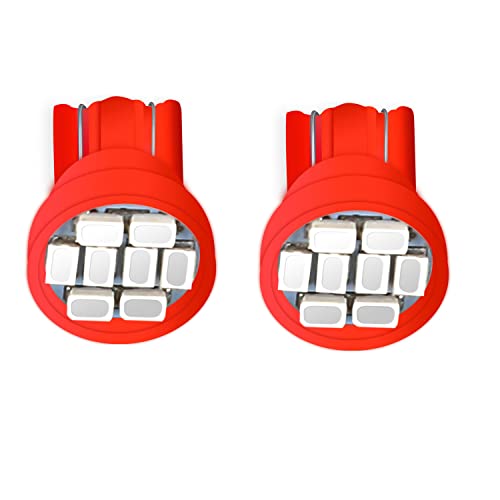 Pack 10 Bombillas LED T10 194 168 Rojas miniatura 5