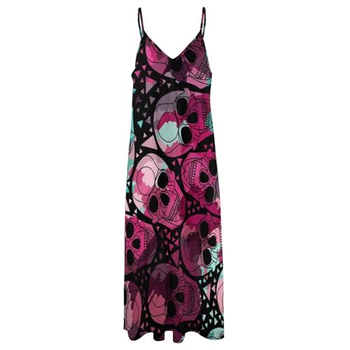 Robe maxi de plage violette à crâne pour des vacances d'été légères et stylées