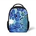 Produktbild Kids School Backpack Flower Decor,Orchids Asian Natural Flowers Reflections on Water for Spring Time Relaxing Print,Blue Plain Bookbag Travel Daypack