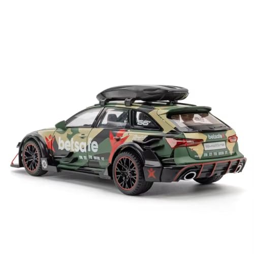 Image of SPITEN Audi RS6 Militery Supercar 1:24 Diecast Scale Model Metal Pull Back Toy car for Kids with Openable Doors & Light, Music Toy Vehicle for Kids - Colors as Per Stock