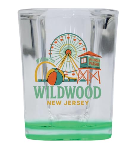 Vaso de shot cuadrado verde base 2 oz