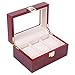 3 Emplacements - Vitrine De Montre en Bois Peinte, Boîte De Rangement Sécurisée pour Bijoux avec Couvercle Supérieur Transparent Et Petit Oreiller Amovible