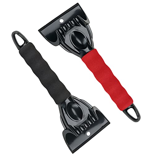 DOLILO 2PCS Car Ice Scraper, Ice Scraper for Car Windscreen, The Foam Grip is Comfortable and Does Not Hurt Your Hands or the Car Paint, Sturdy and Durable, Suitable for Car Windshields and Windows