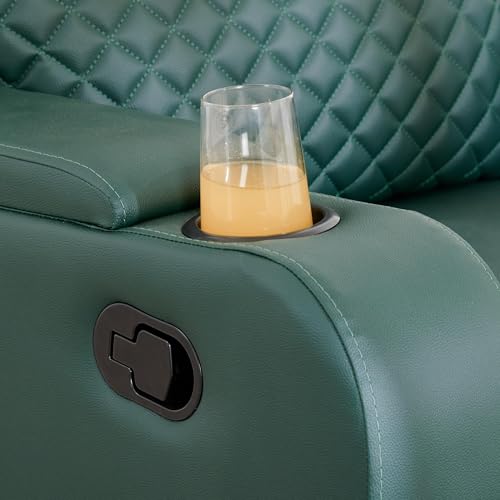 Image of Home Centre | Asher Faux Leather 1-Seater Recliner | Recliner for Living Room | Solid Wood | Green | 2 Year Warranty