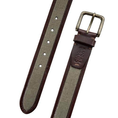 Image of Lucky Brand Men's Jeans Leather Belt| Classic| Casual| Dress| Everyday| American Heritage| Genuine Leather| Metal Buckle