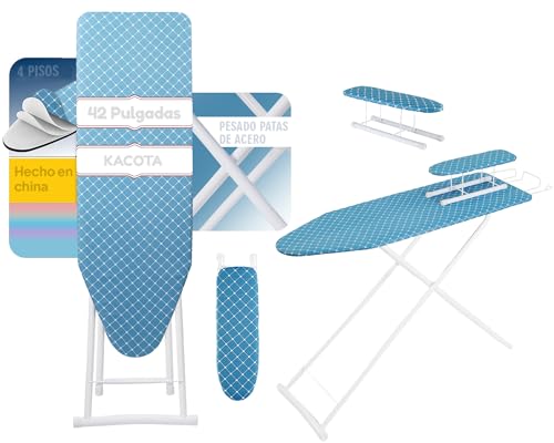 Lista de Burro de planchar los 10 mejores. 41 KACOTA Burro de Planchar Plegable, Tabla de Planchar con Altura Ajustable, Burro para Planchar Grande con Panel Anti-Quemaduras,Placa Engrosada, Antideslizante y Duradero