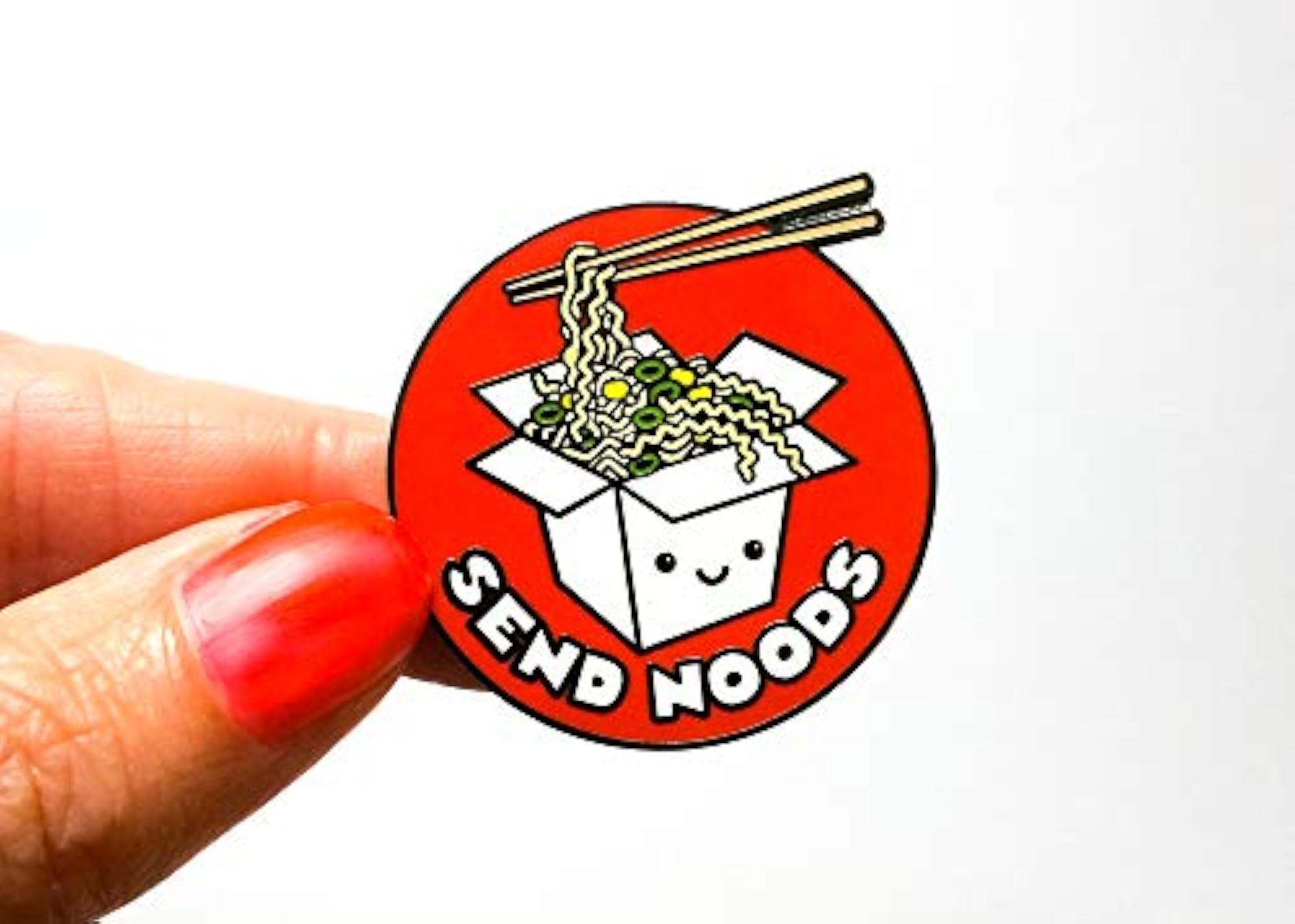 "Send Noods" Ramen Soup Pun Hard Enamel Pin, Funny Gift