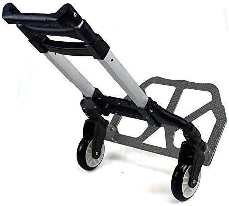 BRUZZLINEยฎMetal & Alluminium Luggage Cart Foldable Heavy Luggage Hand Puller Trolley Carts with 80 Kg (Multicolour)
