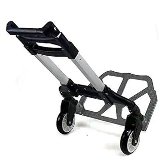 jesilo 80 kg Folding Aluminium Heavy Luggage Foldable Hand Truck Trolley for Home Use, 110 cm, Multicolour Foldable Hand Truck Trolley Carts with Wheel