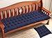 Waigg Kii Gruba poduszka na ławkę ogrodową, 2-3-osobowa podkładka na ławkę 80/100/120 cm, prostokątna, bawełniana poduszka na ławkę do szezlongu, do wewnątrz, na zewnątrz (140 x 40 cm, niebieski)