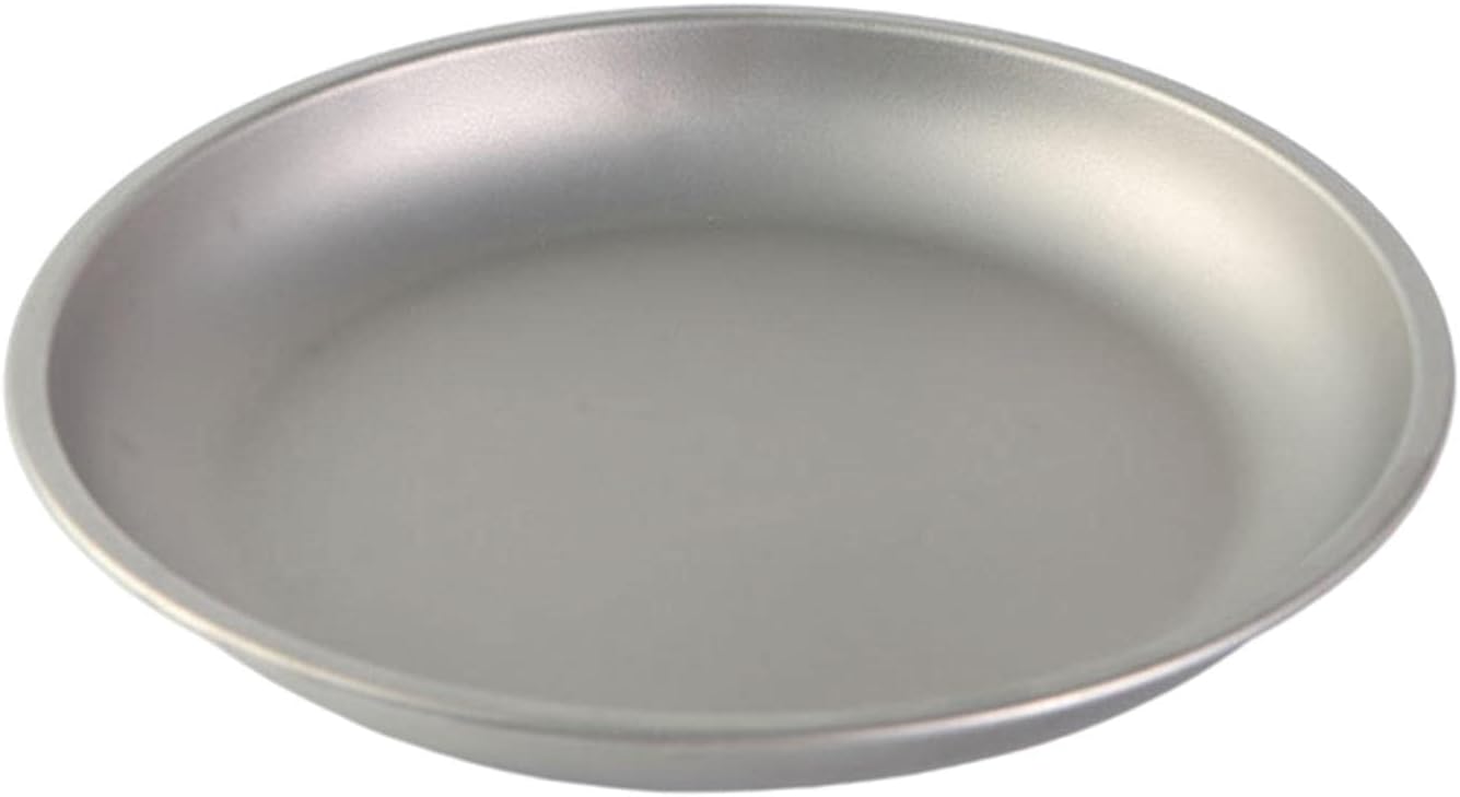 Titanium Plate Fruit Tableware Round Dish Frying Pan for Picnic BBQ 220x28mm Outdoor Sports | Camping & Hiking | Camping Cooking Supplies | Camping Cookware