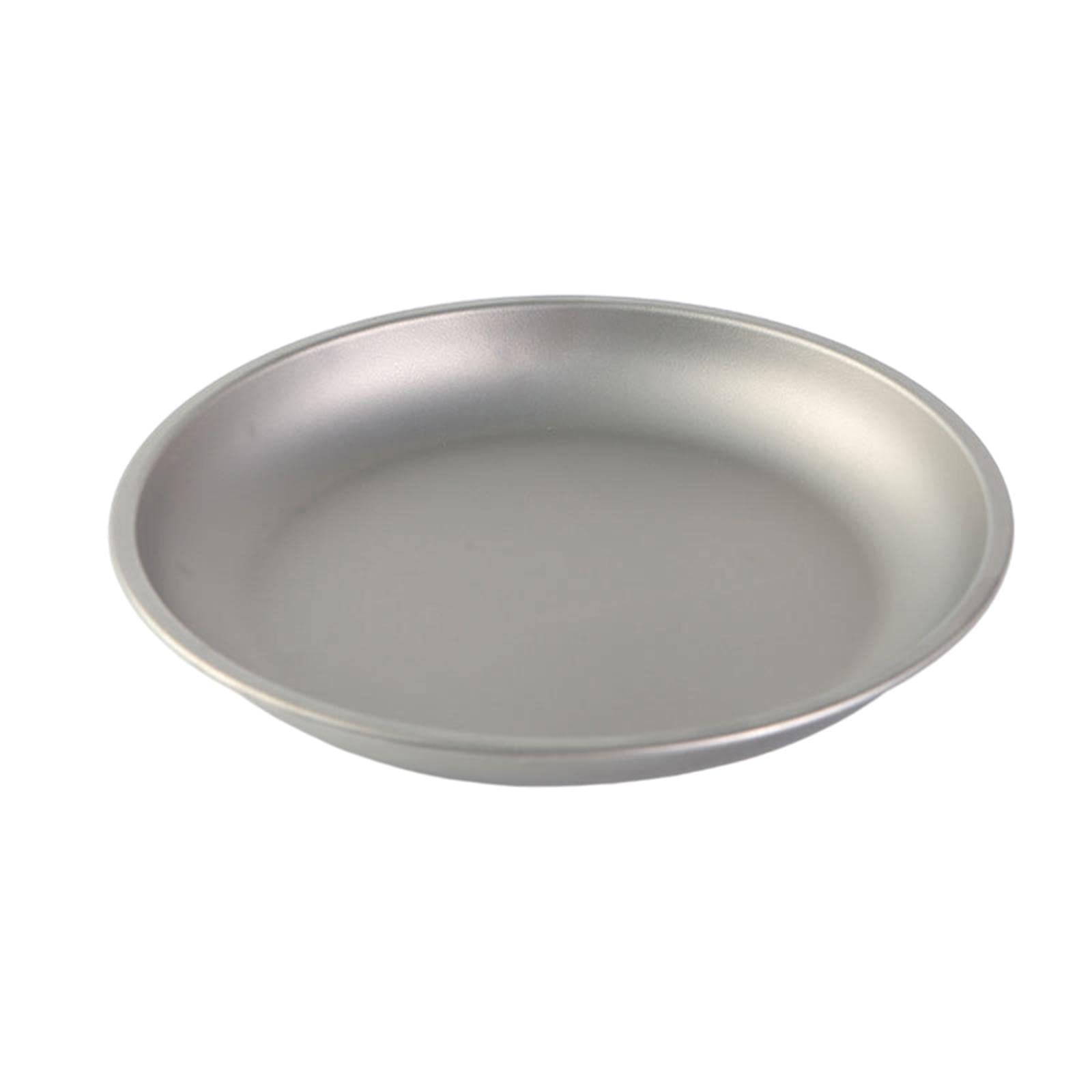Titanium Plate Fruit Tableware Round Dish Frying Pan for Picnic BBQ 220x28mm Outdoor Sports | Camping & Hiking | Camping Cooking Supplies | Camping Cookware