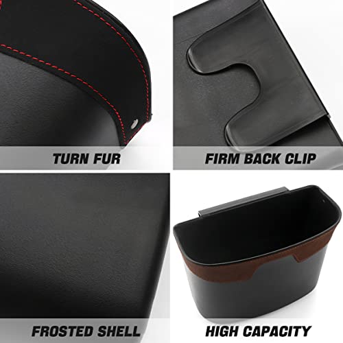 Image of AUCELI Car Trash Can, Dustbin Container for Auto Seatback, Hanging Mini Car Garbage Bin, Portable Rubbish Waste Basket Storage Organizer with Clip, Interior Accessories for Vehicle Home Office