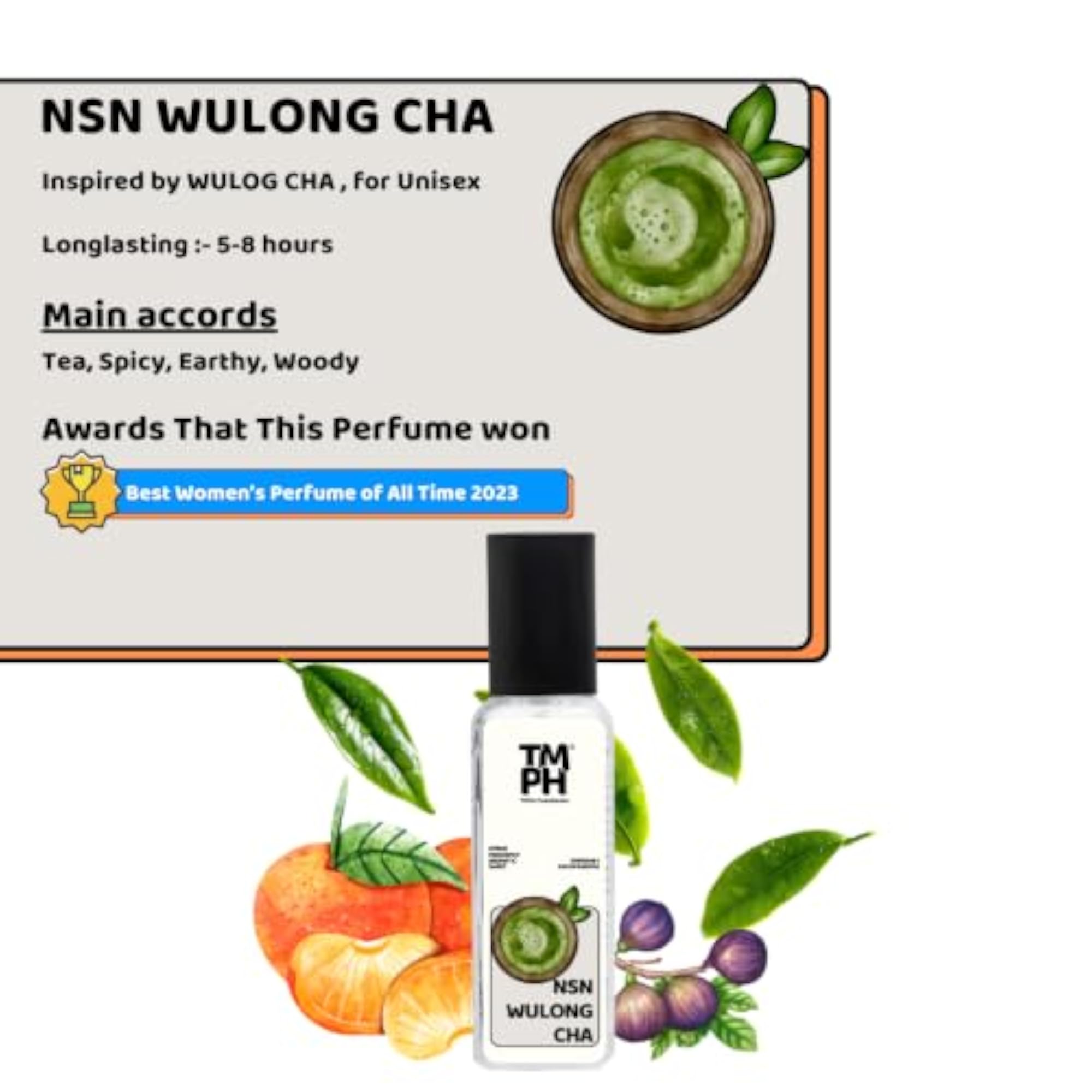 Nsn Wulong Cha EDP for Men & Women, Citrusy Fresh