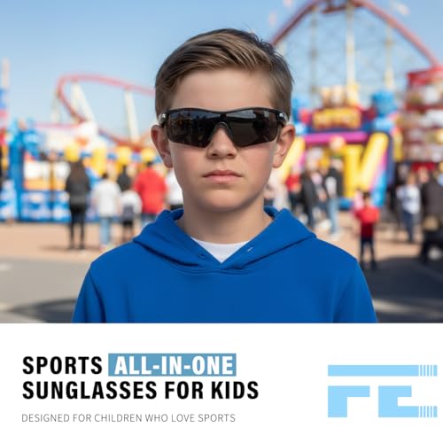 Image of FEISEDY Kids Polarized Sports Sunglasses, TR90 UV400 Baseball Cycling