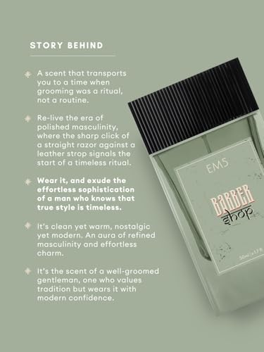 Image of EM5 Barbershop Extrait de Parfum (36%) | Clean, Fresh & Timeless Perfume for Men | Long-Lasting Fragrance with Natural Absolutes & Essential Oils | 50ml