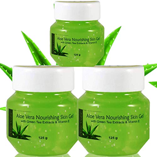 Image of Aloe Veda Aloe Vera Multipurpose Beauty Gel for Face,Skin and Hair-125g Pure Natural Gel - Ideal for Skin, Face, Acne Scars, Hair Care, Moisturizer & Dark Circles (Pack of 3 * 125g)