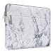 MOSISO Laptop Sleeve Bag Compatible with 13-13.3 inch MacBook Pro, MacBook Air, Notebook Computer with Accessory Pocket, Ultraportable Protective Canvas Marble Pattern Carrying Case Cover, White