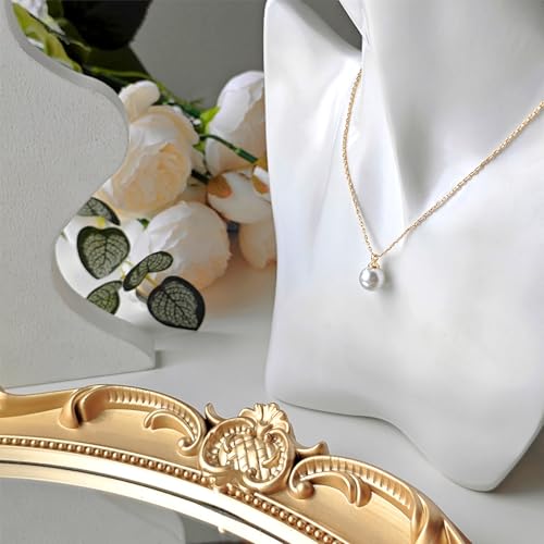 Image of Zeffy Gold Pearl Necklace for Women, Dainty 14K Gold /Silve Plated Layered Pearl Choker Pearl Earrings Pearl Bracelets Wedding Trendy Gold Jewelry Set for Women Gifts